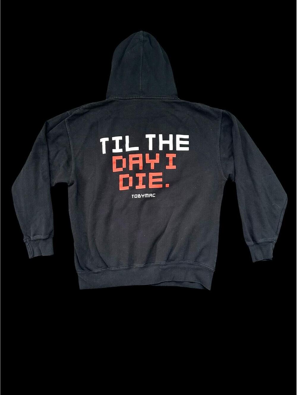 Vintage Indie Sleaze Block Logo Graphic Hoodie